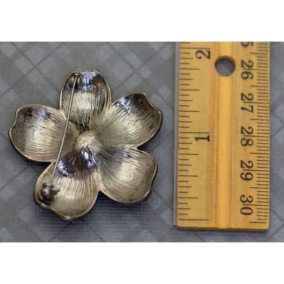 Vintage Flashy Purple Flower Brooch, G38 - Picture 2 of 2